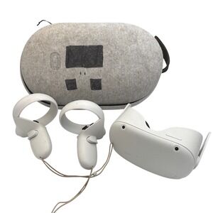 Meta Quest 2 VR Headset White 128GB w/ Controllers & Carrying Case No Head Strap